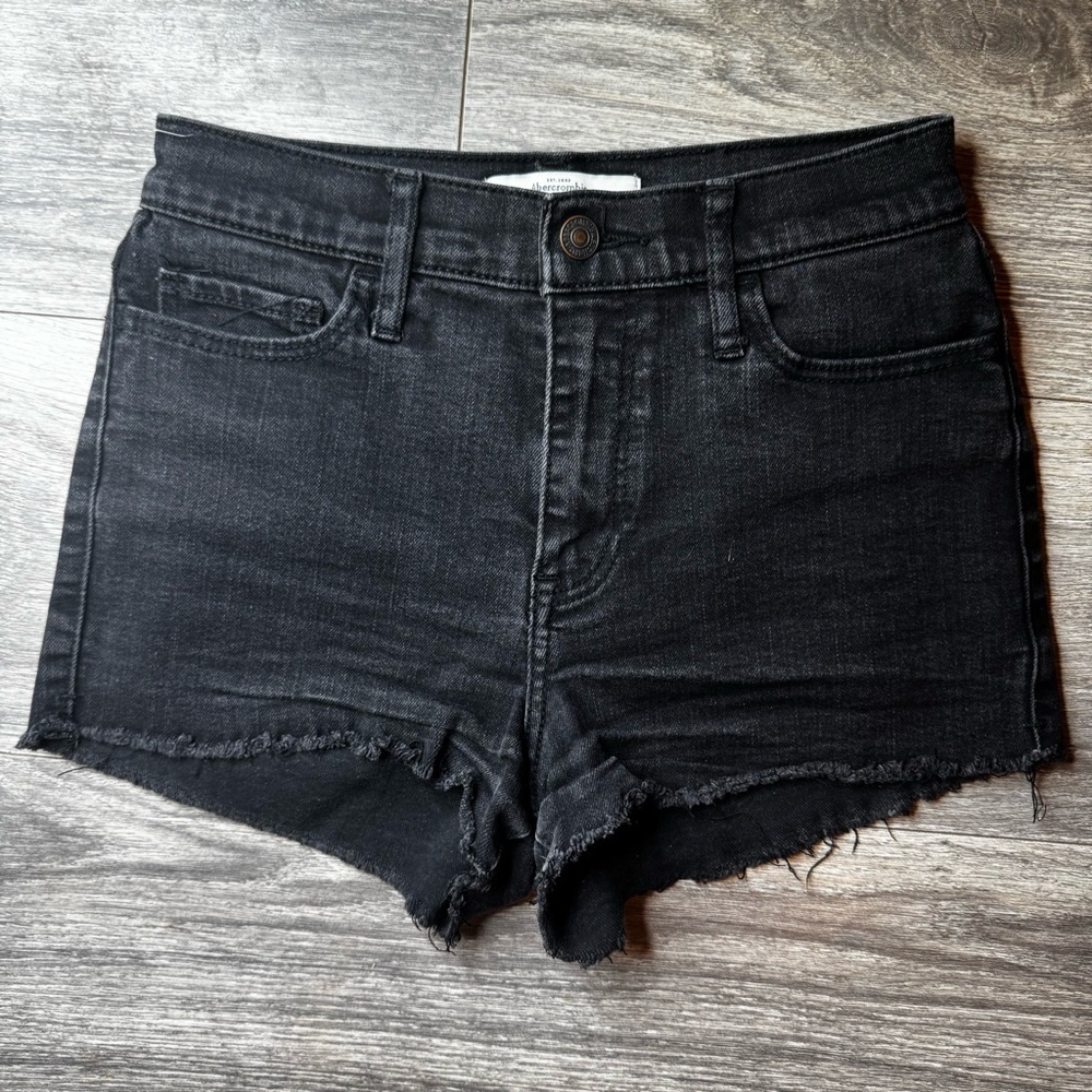 Abercrombie & Fitch Womens Black Denim Shorts Size 0
